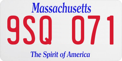 MA license plate 9SQ071