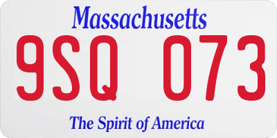 MA license plate 9SQ073