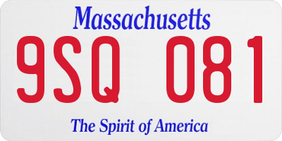 MA license plate 9SQ081
