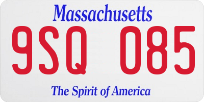 MA license plate 9SQ085