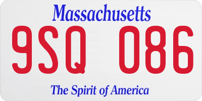 MA license plate 9SQ086
