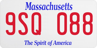 MA license plate 9SQ088