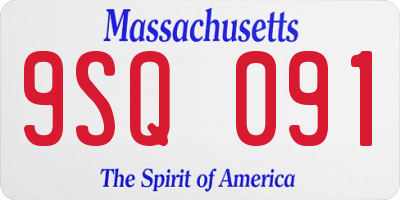 MA license plate 9SQ091