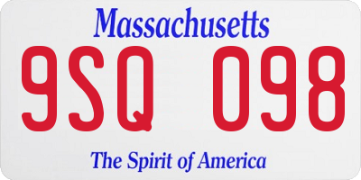 MA license plate 9SQ098