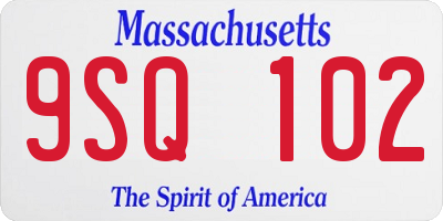 MA license plate 9SQ102