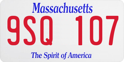 MA license plate 9SQ107