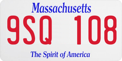 MA license plate 9SQ108