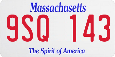 MA license plate 9SQ143