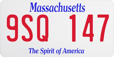 MA license plate 9SQ147