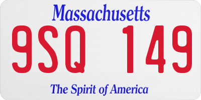 MA license plate 9SQ149