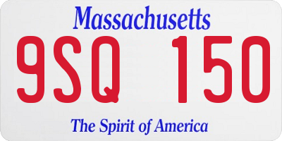 MA license plate 9SQ150