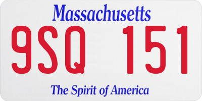 MA license plate 9SQ151