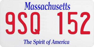MA license plate 9SQ152