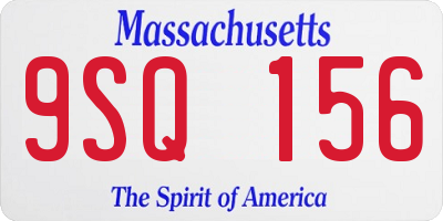 MA license plate 9SQ156
