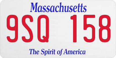 MA license plate 9SQ158