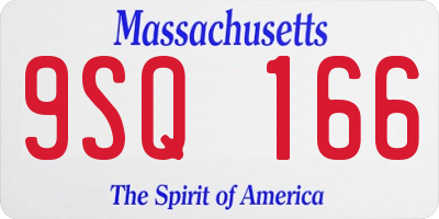 MA license plate 9SQ166