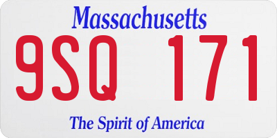 MA license plate 9SQ171