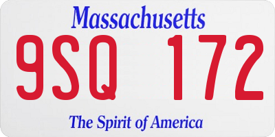 MA license plate 9SQ172
