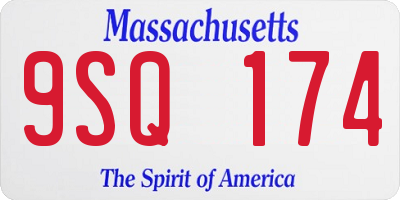 MA license plate 9SQ174