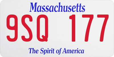 MA license plate 9SQ177