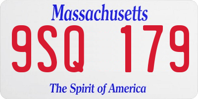 MA license plate 9SQ179