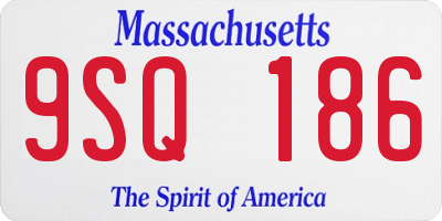 MA license plate 9SQ186