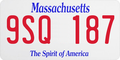 MA license plate 9SQ187