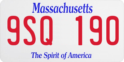 MA license plate 9SQ190