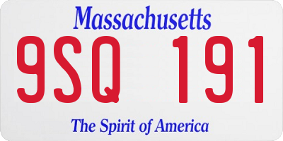 MA license plate 9SQ191
