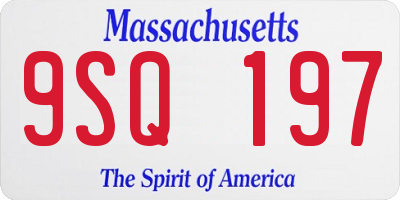 MA license plate 9SQ197
