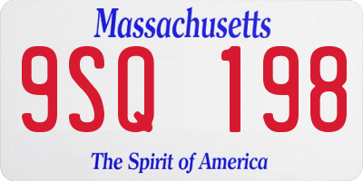 MA license plate 9SQ198