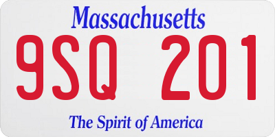 MA license plate 9SQ201