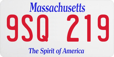 MA license plate 9SQ219