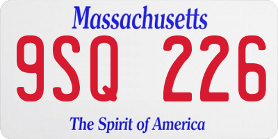MA license plate 9SQ226