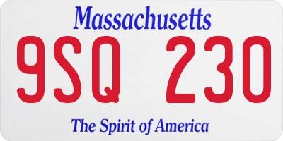 MA license plate 9SQ230