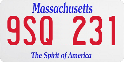 MA license plate 9SQ231