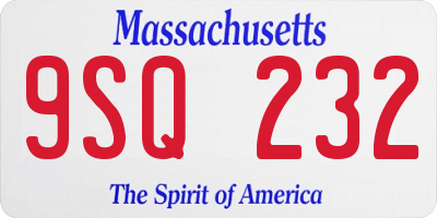 MA license plate 9SQ232