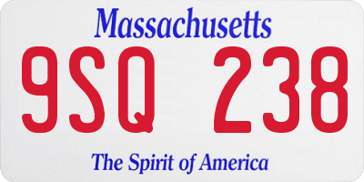 MA license plate 9SQ238