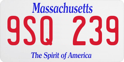 MA license plate 9SQ239