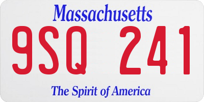 MA license plate 9SQ241