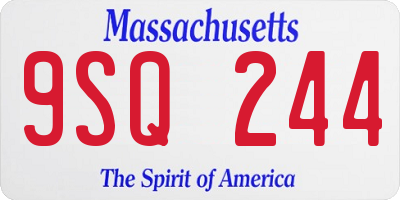 MA license plate 9SQ244