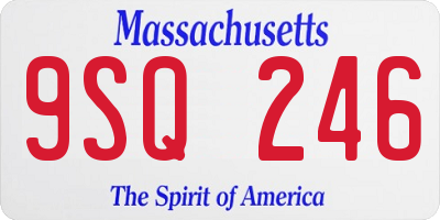MA license plate 9SQ246