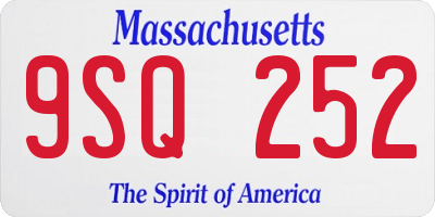 MA license plate 9SQ252