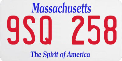 MA license plate 9SQ258