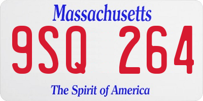 MA license plate 9SQ264