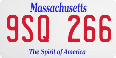 MA license plate 9SQ266