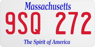 MA license plate 9SQ272