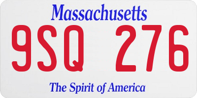 MA license plate 9SQ276