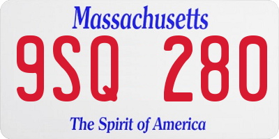 MA license plate 9SQ280