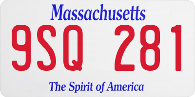MA license plate 9SQ281